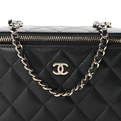 Chanel Caviar Quilted Small Vanity Case With Chain Black 8 of 11