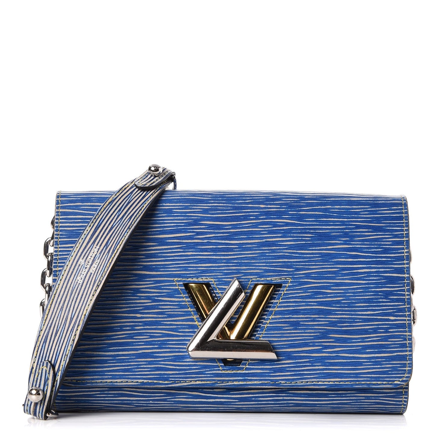 Epi Twist Chain Wallet Denim Light