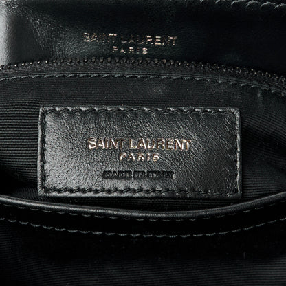 Saint Laurent Calfskin Y Quilted Monogram Monochrome Toy Loulou Crossbody Bag Black 7 of 12
