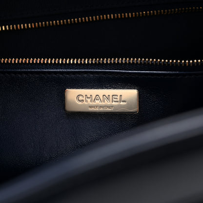 Chanel Shiny Lambskin Quilted 31 Shopping Bag Navy 6 of 10