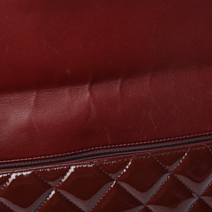 Chanel Patent Quilted Maxi Single Flap Dark Red 7 of 11