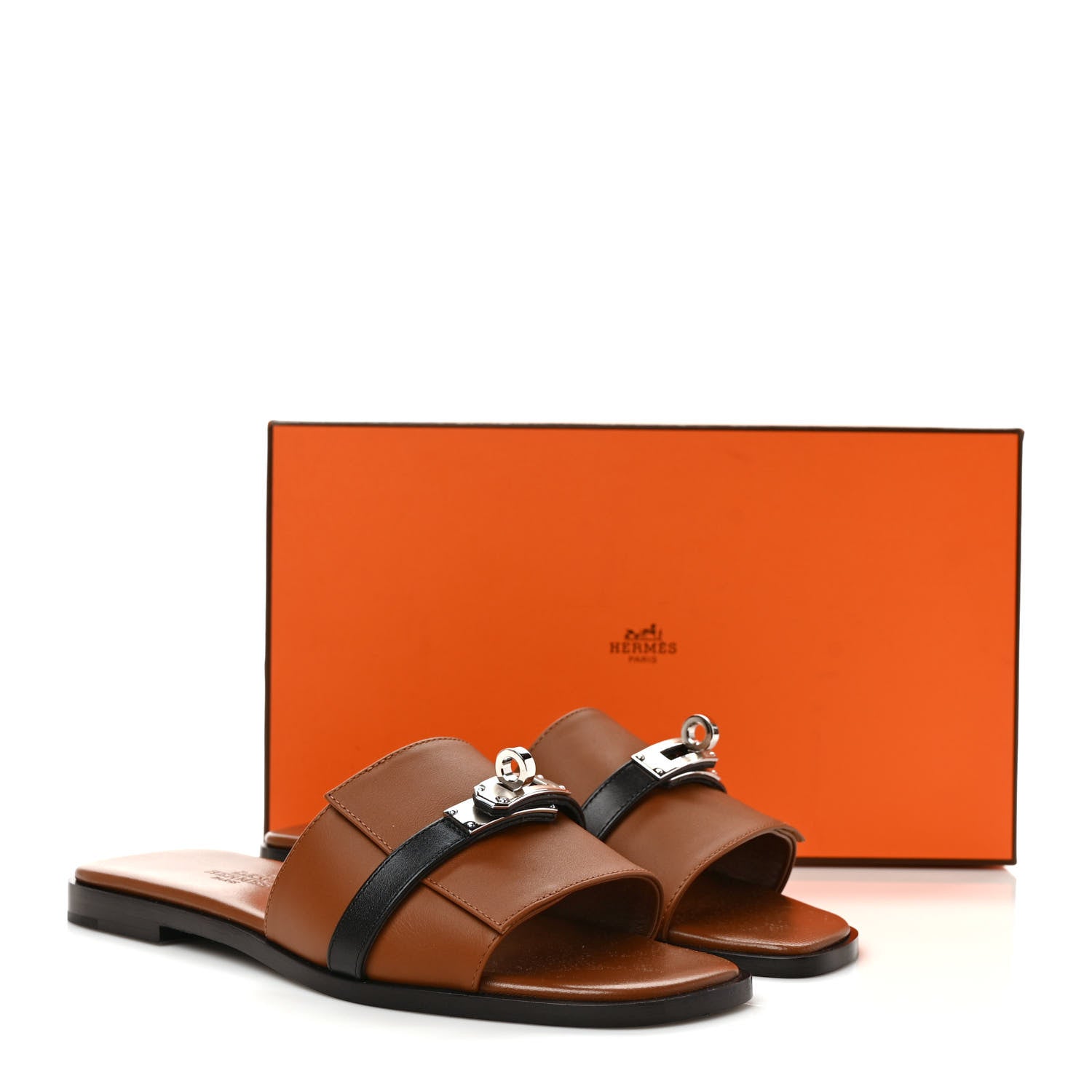 Hermes Calfskin Giulia Sandals 36 Naturel Black 9 of 9