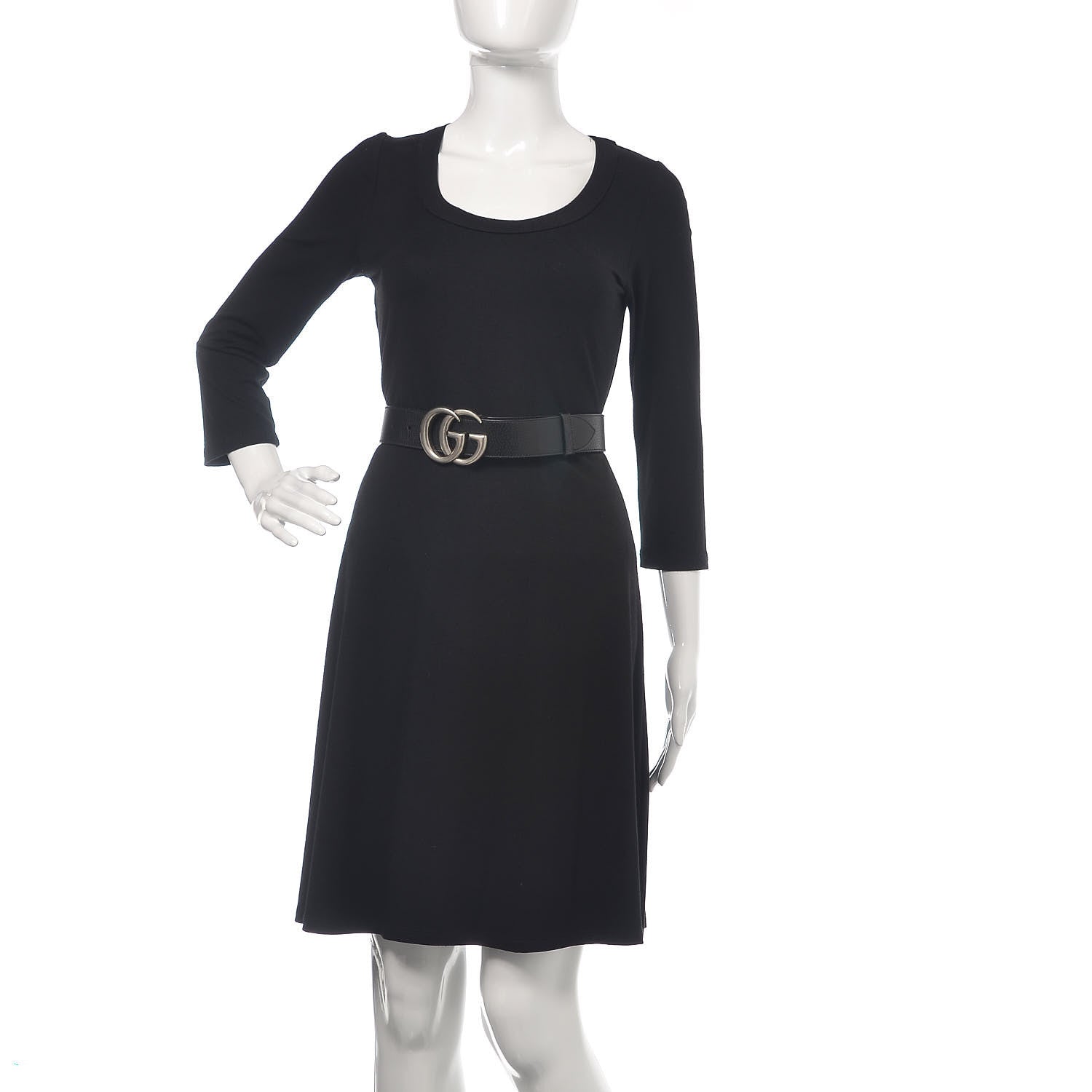 Gucci Textured Dollar Calfskin Nickel Double G 40mm Belt 85 34 Black 2 of 5