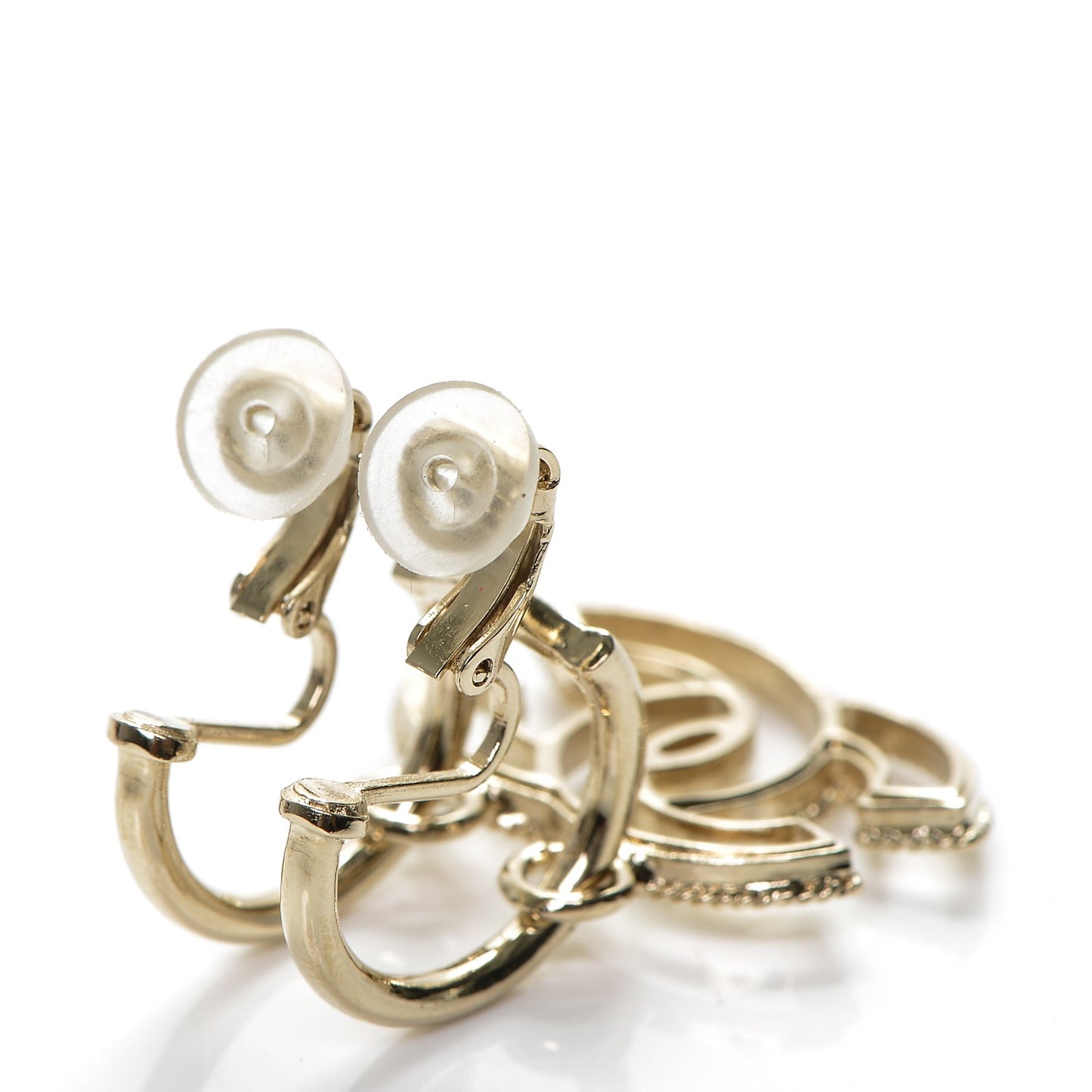 CC Dangle Clip On Earring Gold