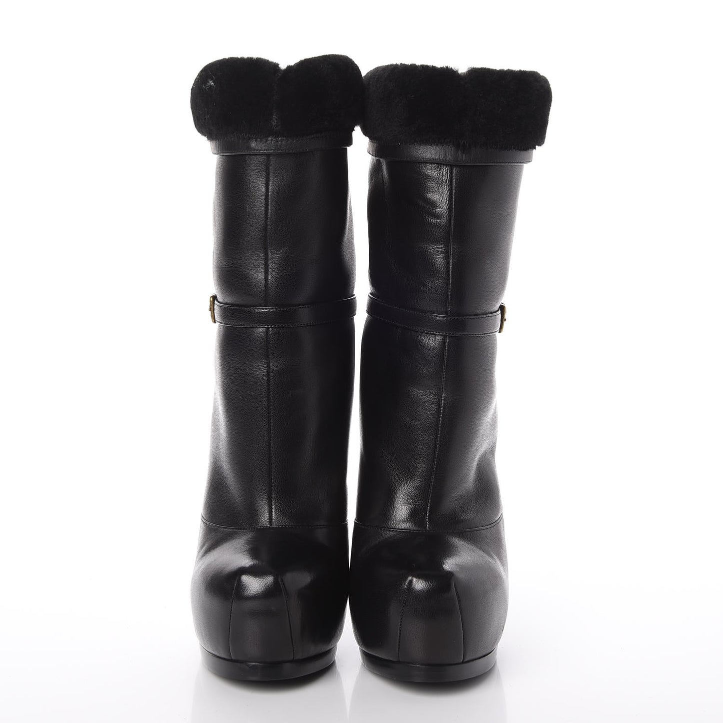 Nappa Shearling Tribtoo 105 Platform Boots Black