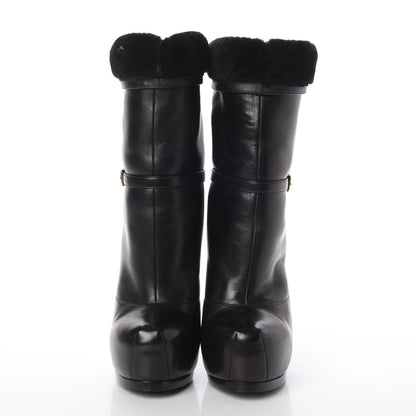 Saint Laurent Nappa Shearling Tribtoo 105 Platform Boots Black 4 of 15