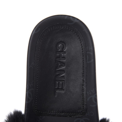 Chanel Orylag Rabbit Fur Mules 37 Black 6 of 8