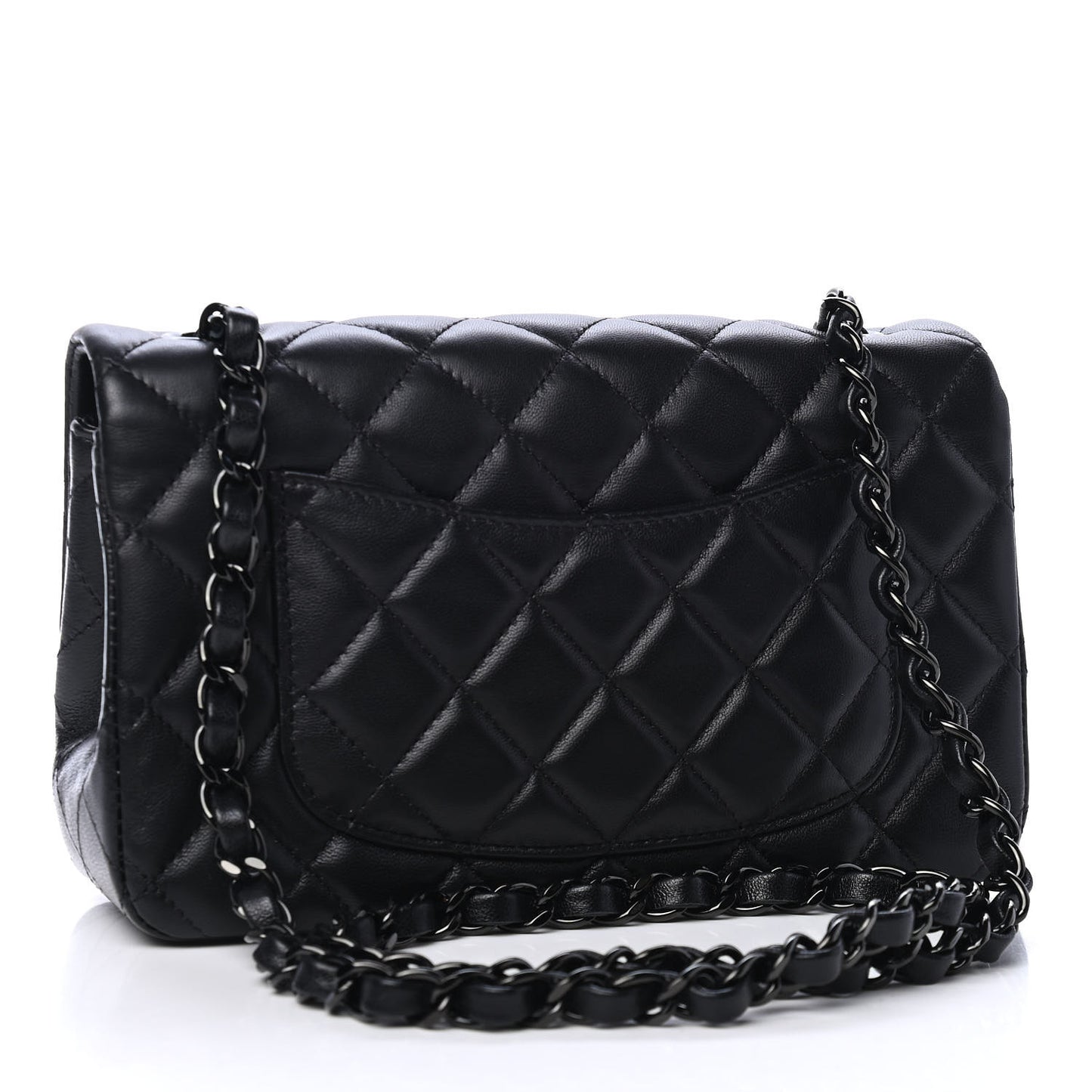 Lambskin Quilted Mini Rectangular Flap So Black