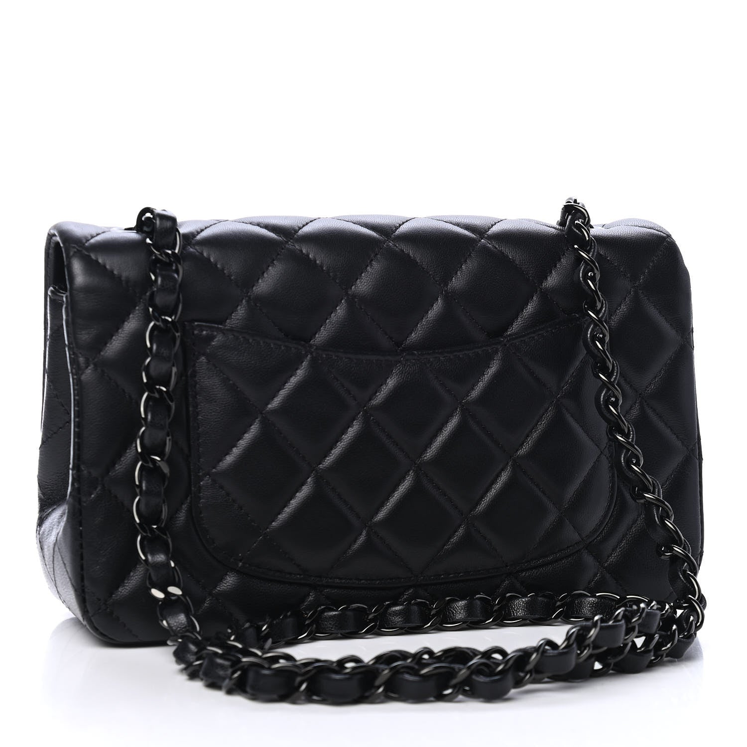 Chanel Lambskin Quilted Mini Rectangular Flap So Black 2 of 5