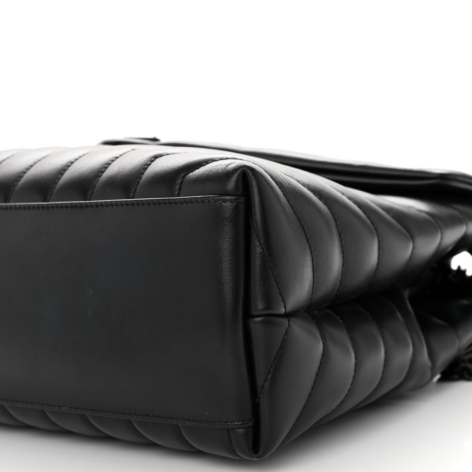 Saint Laurent Calfskin Y Quilted Monogram Monochrome Medium Loulou Chain Satchel Black 9 of 9