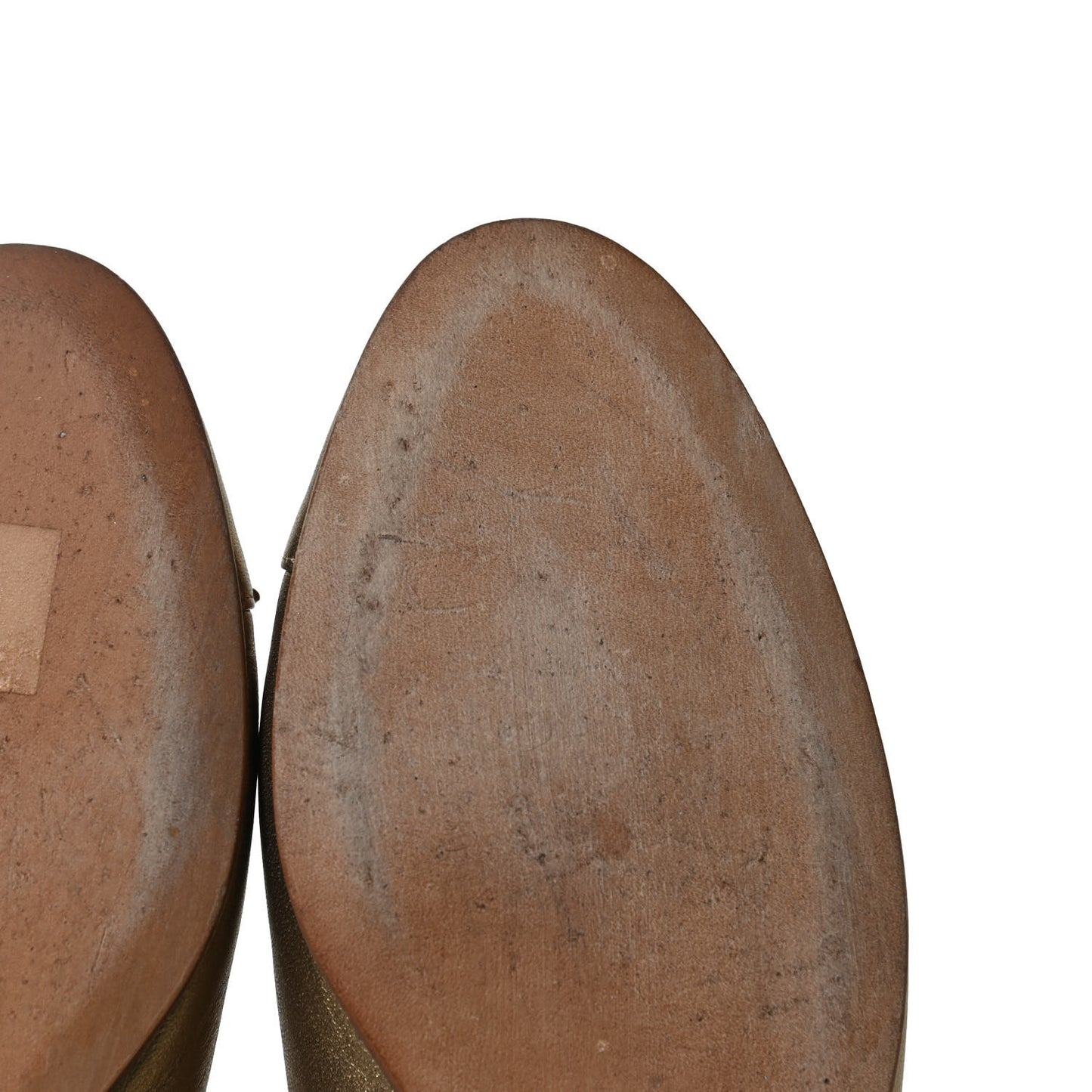 Metallic Lambskin CC Cap Toe Ballerina Flats 41 Bronze