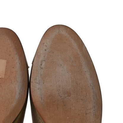 Chanel Metallic Lambskin CC Cap Toe Ballerina Flats 41 Bronze 11 of 14