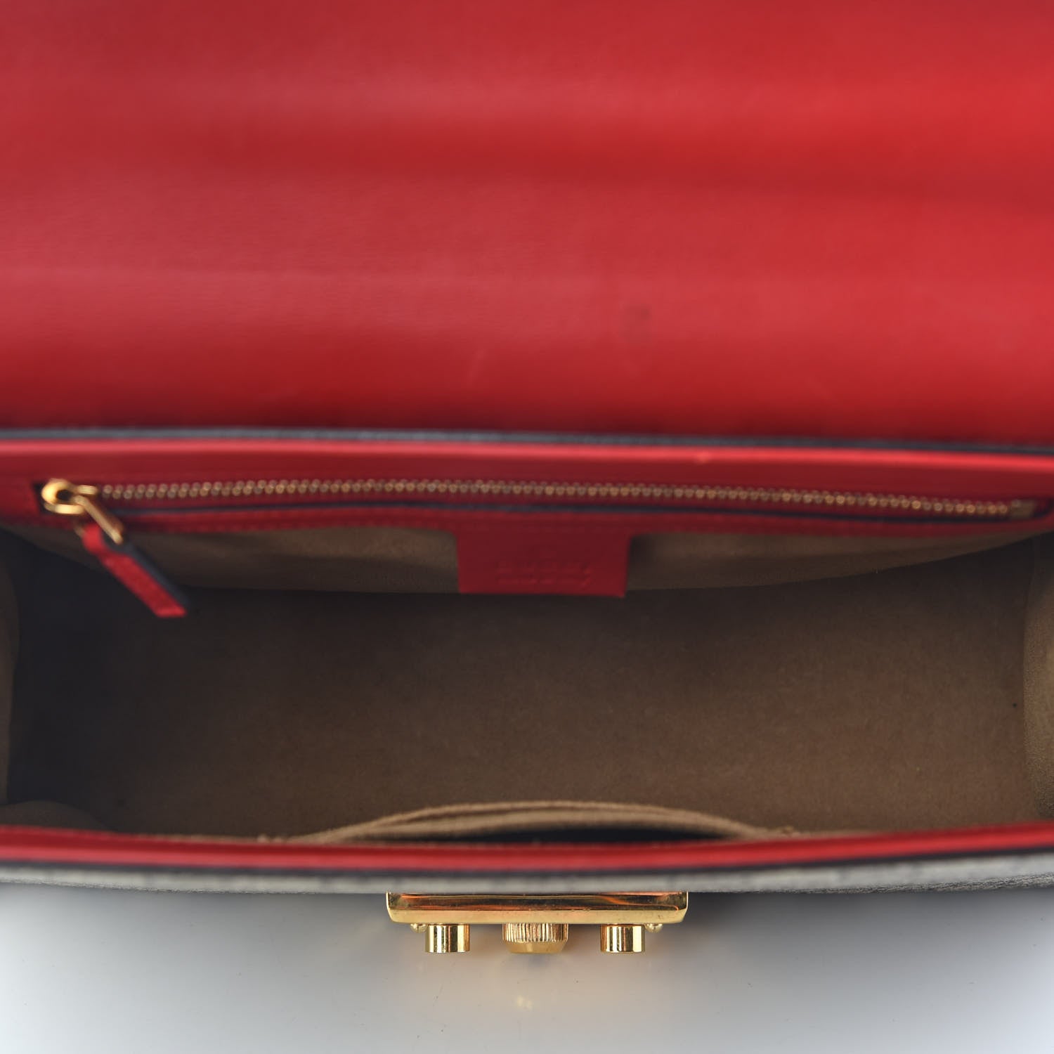 Gucci GG Supreme Monogram Calfskin Medium Padlock Shoulder Bag Beige Hibiscus Red New Rosette 5 of 10