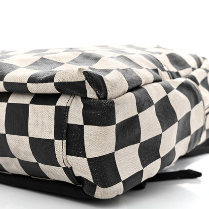 Saint Laurent Calfskin Checked Print Nuxx Backpack Black White 12 of 17