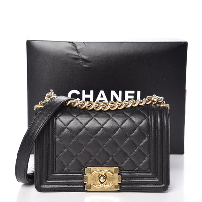 Chanel Lambskin Quilted Small Boy Flap Black 18 of 18