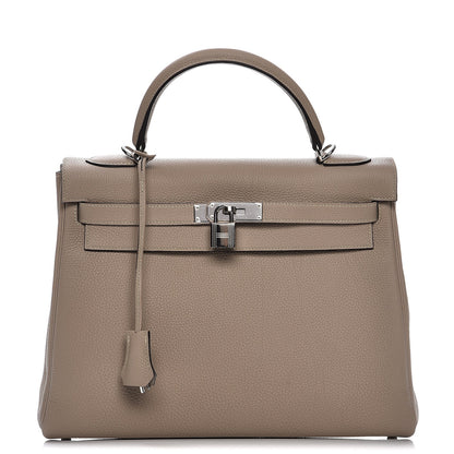 Hermes Togo Kelly Retourne 32 Gris Tourterelle 1 of 34