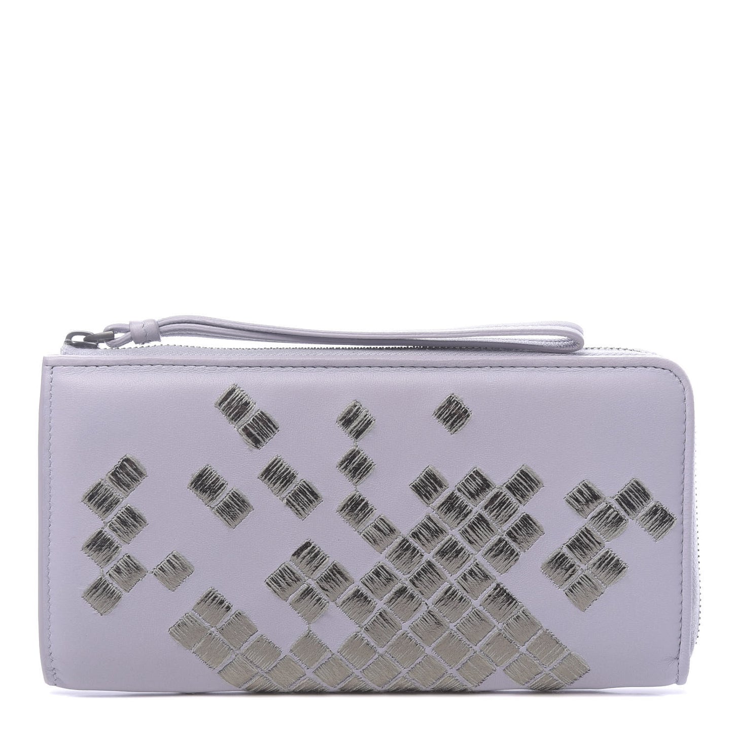 Nappa Intrecciato Ayers Half Zip Around Wallet Lilac
