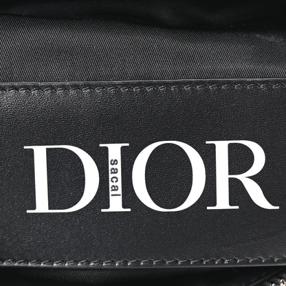 Christian Dior X SACAI Grained Calfskin Technical Fabric Mens Saddle Bag Black 5 of 10