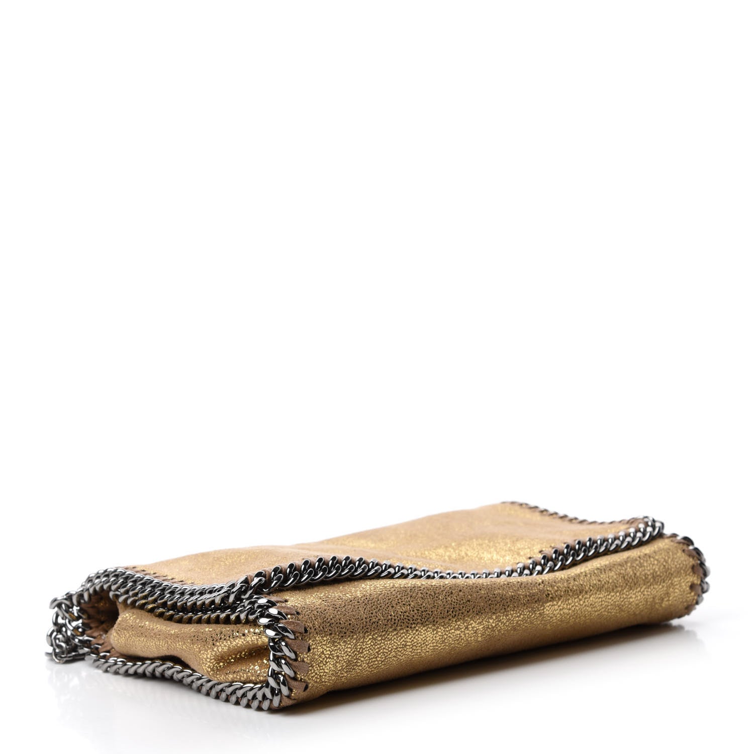 Stella McCartney Metallic Crackle Shaggy Deer Falabella Crossbody Bag Gold 4 of 10