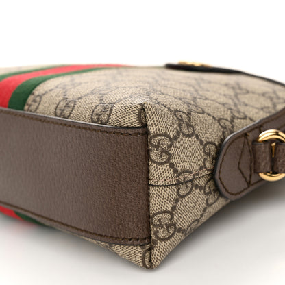 Gucci GG Supreme Monogram Textured Dollar Calfskin Web Small Ophidia Dome Shoulder Bag Beige Ebony New Acero 10 of 10