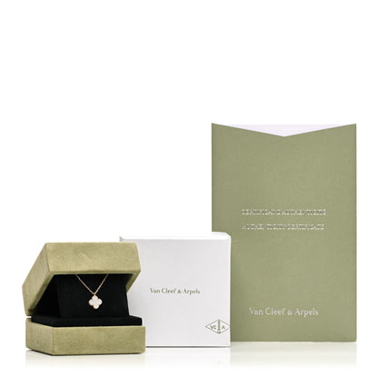 Van Cleef & Arpels 18K Yellow Gold Mother of Pearl Sweet Alhambra Pendant Necklace 5 of 5