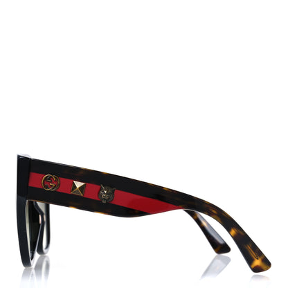 Gucci Acetate Square Frame Web Sunglasses GG0059S Black Tortoise 3 of 8
