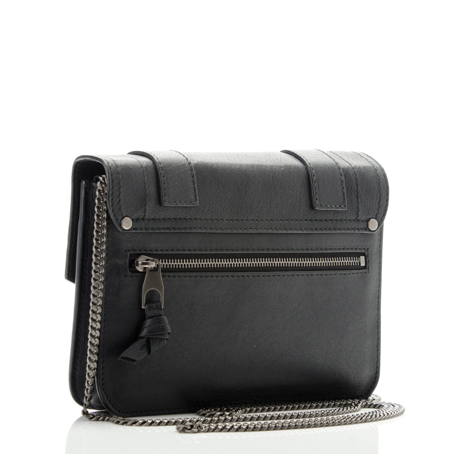 Lambskin Large PS1 Chain Wallet Black