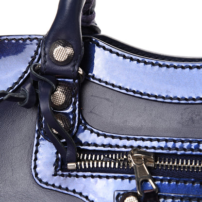 Balenciaga Smooth Calfskin Metallic Patent Giant 12 Silver Hardware Mini City Ultraviolet 13 of 14