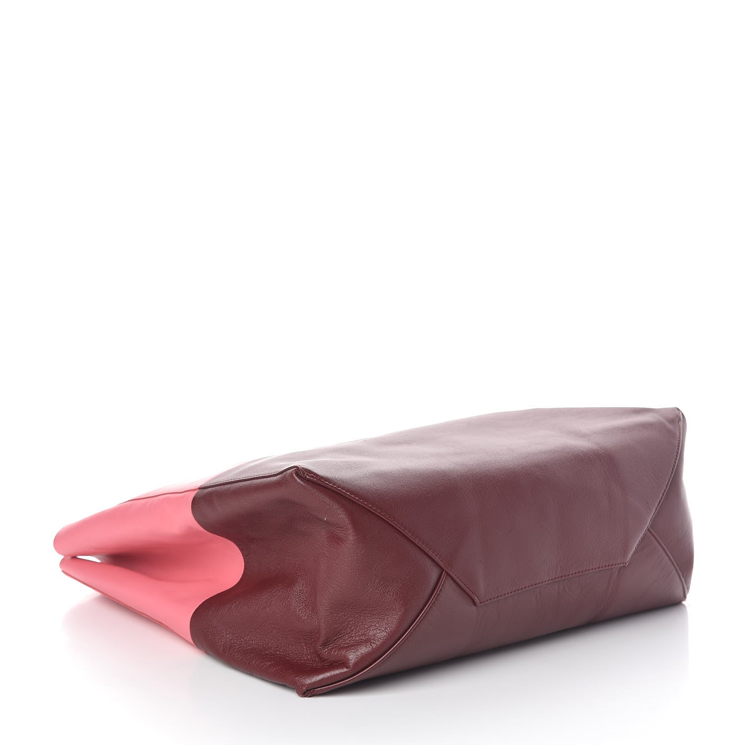 Celine Lambskin Horizontal Bi-Color Cabas Pink Rust 4 of 10
