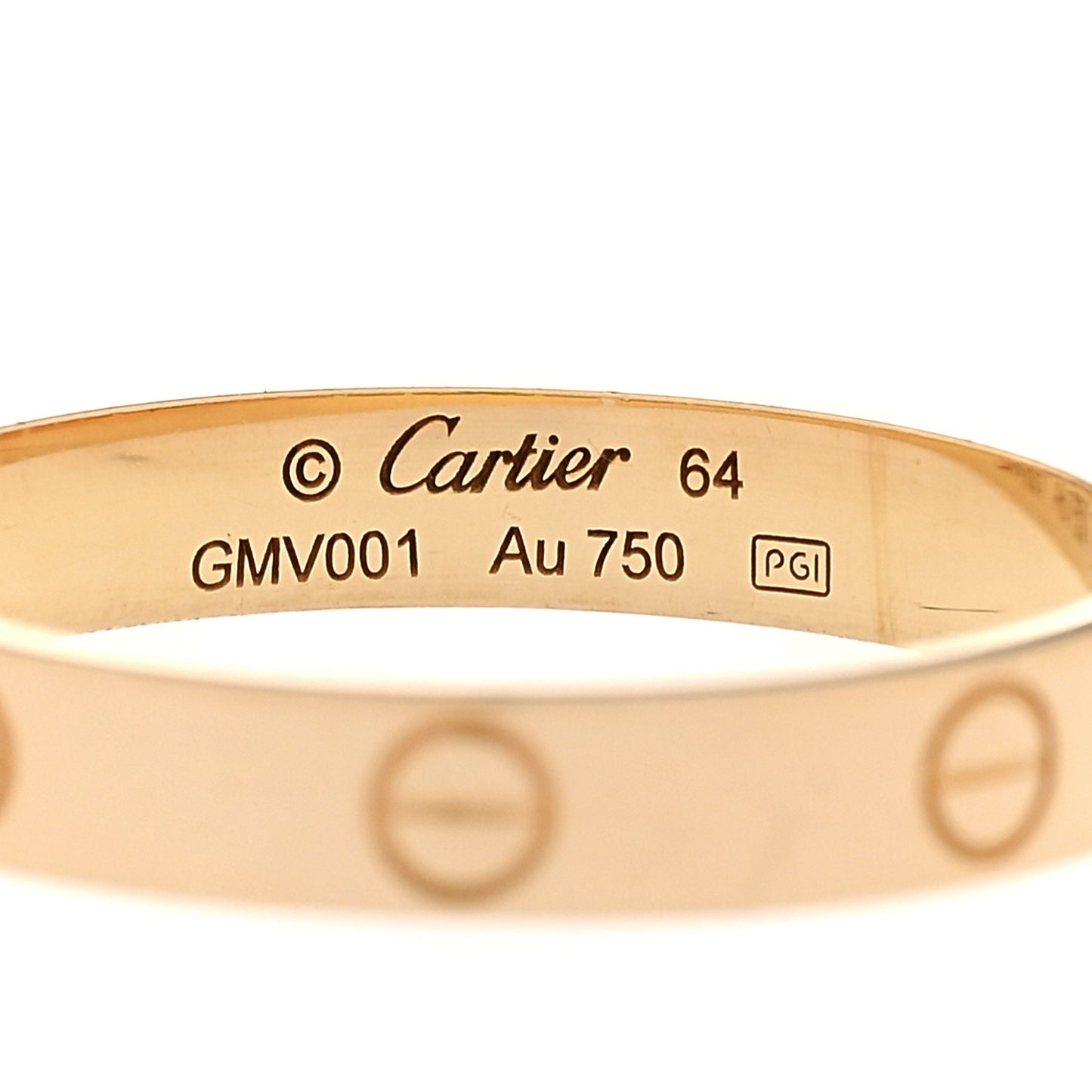 18K Yellow Gold 3.5mm LOVE Wedding Band Ring 64 10.75