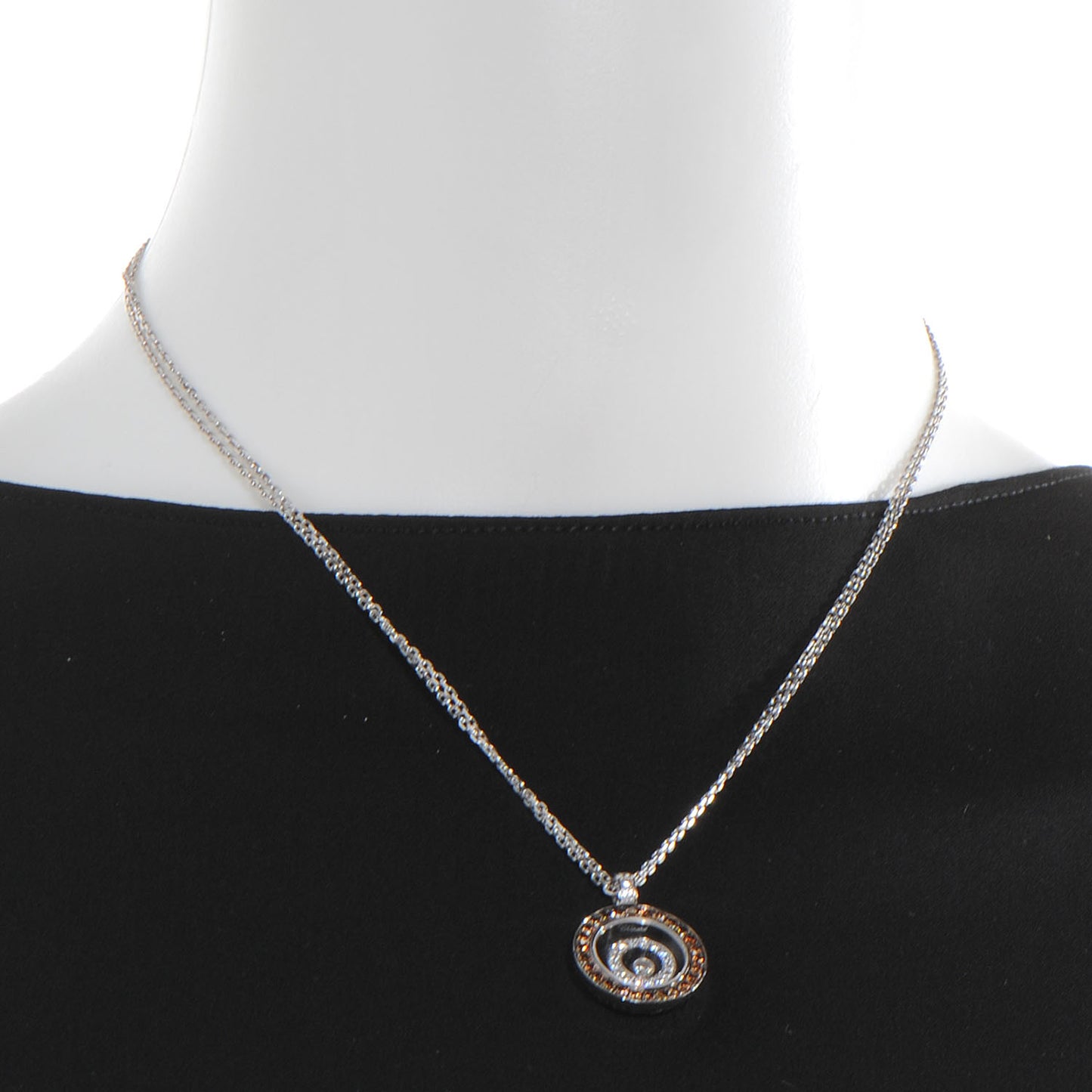 18k White Gold Chocolate Diamond Happy Spirit Pendant Necklace