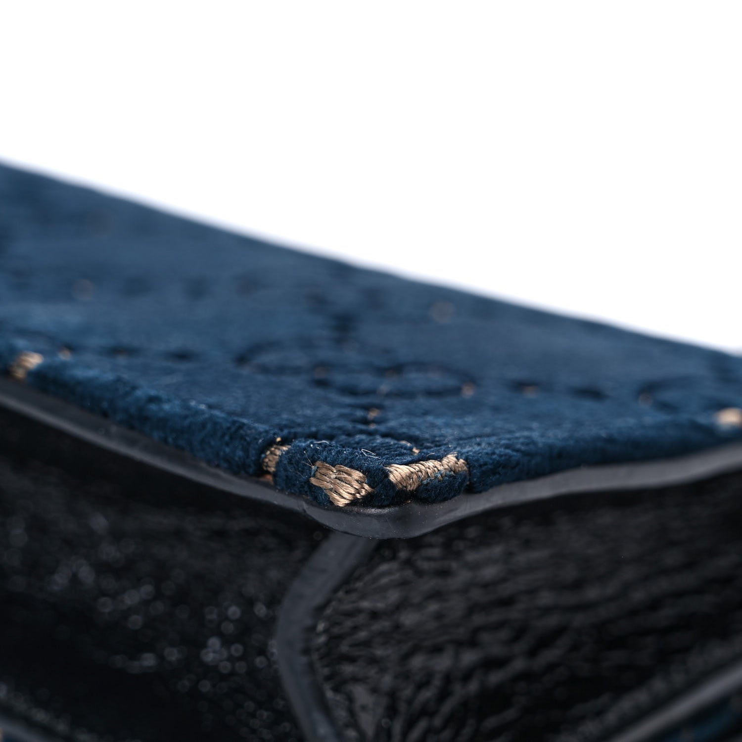 Gucci Velvet GG Monogram Super Mini Dionysus Shoulder Bag Blue Beige Black 10 of 13