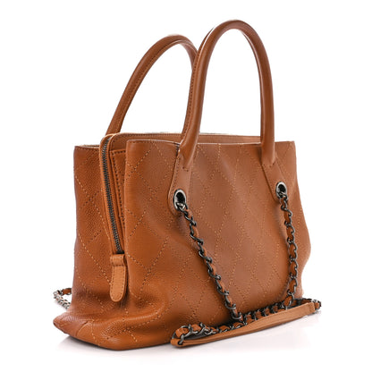 Chanel Grained Vegetal Calfskin Small Urban Shopping Tote Camel 3 of 12