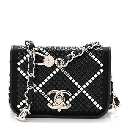 Chanel Lambskin Crystal Quilted Mini Chain Belt Bag Black 1 of 10
