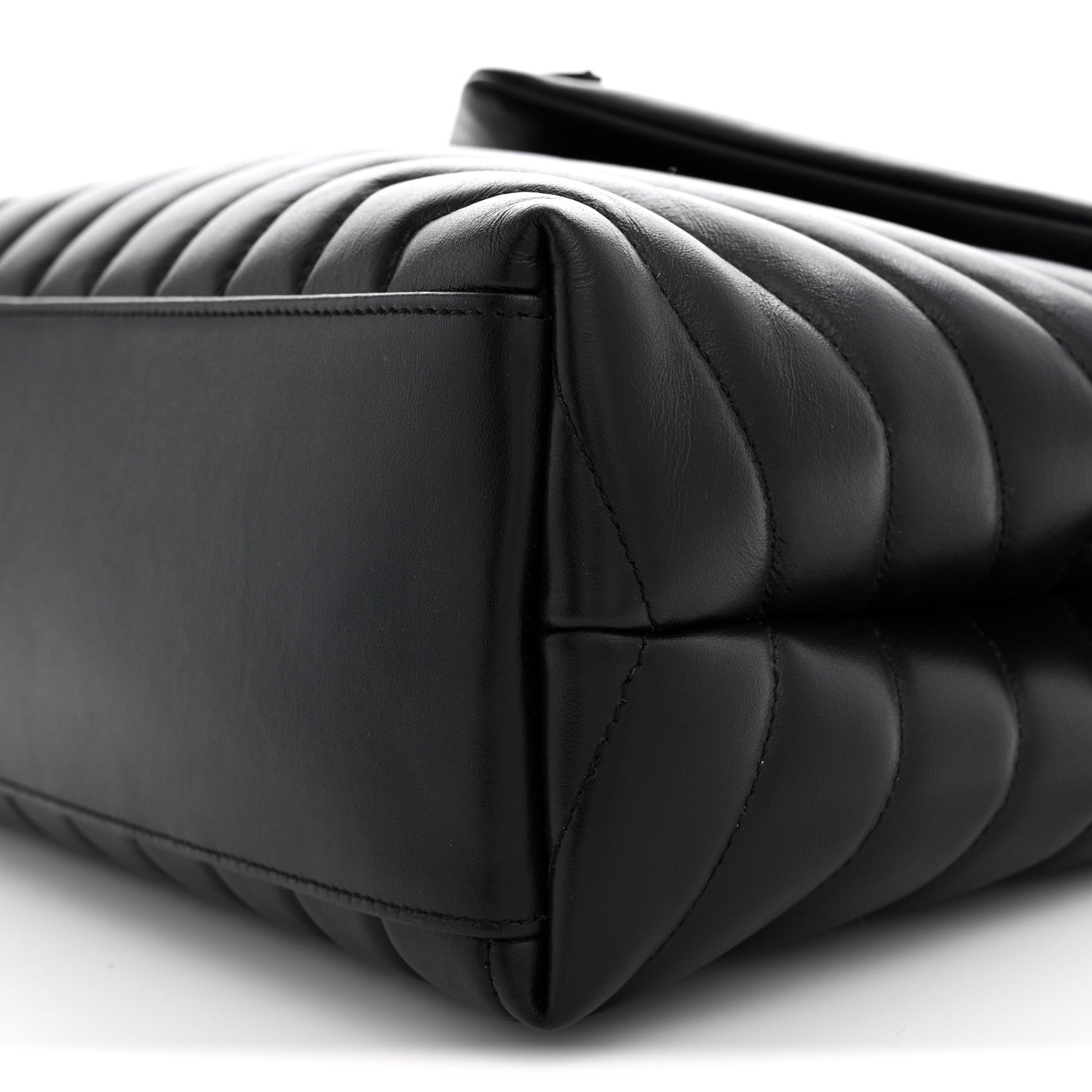Saint Laurent Calfskin Y Quilted Monogram Monochrome Medium Loulou Chain Satchel Black 10 of 11