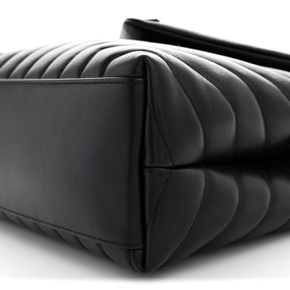 Saint Laurent Calfskin Y Quilted Monogram Monochrome Medium Loulou Chain Satchel Black 10 of 11