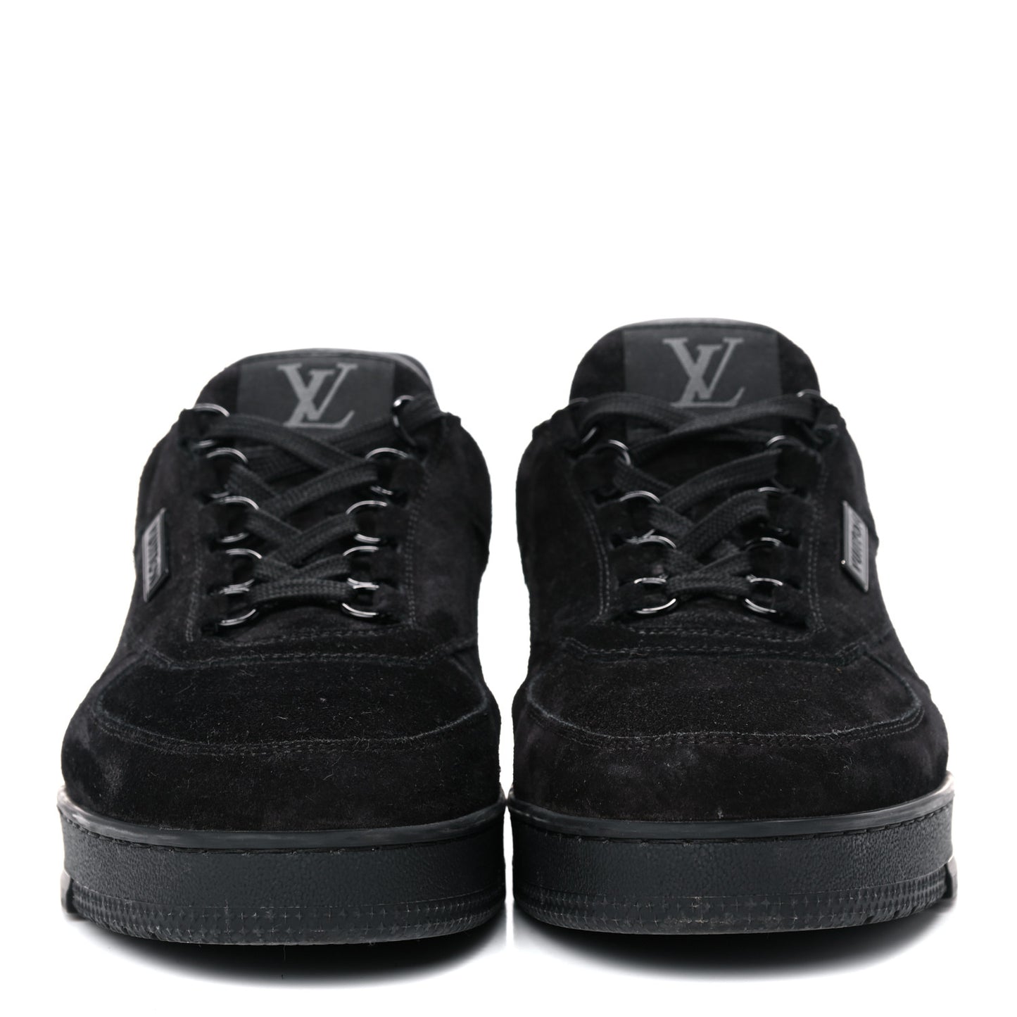 Suede Mens LV Trainer Sneakers 8 Black