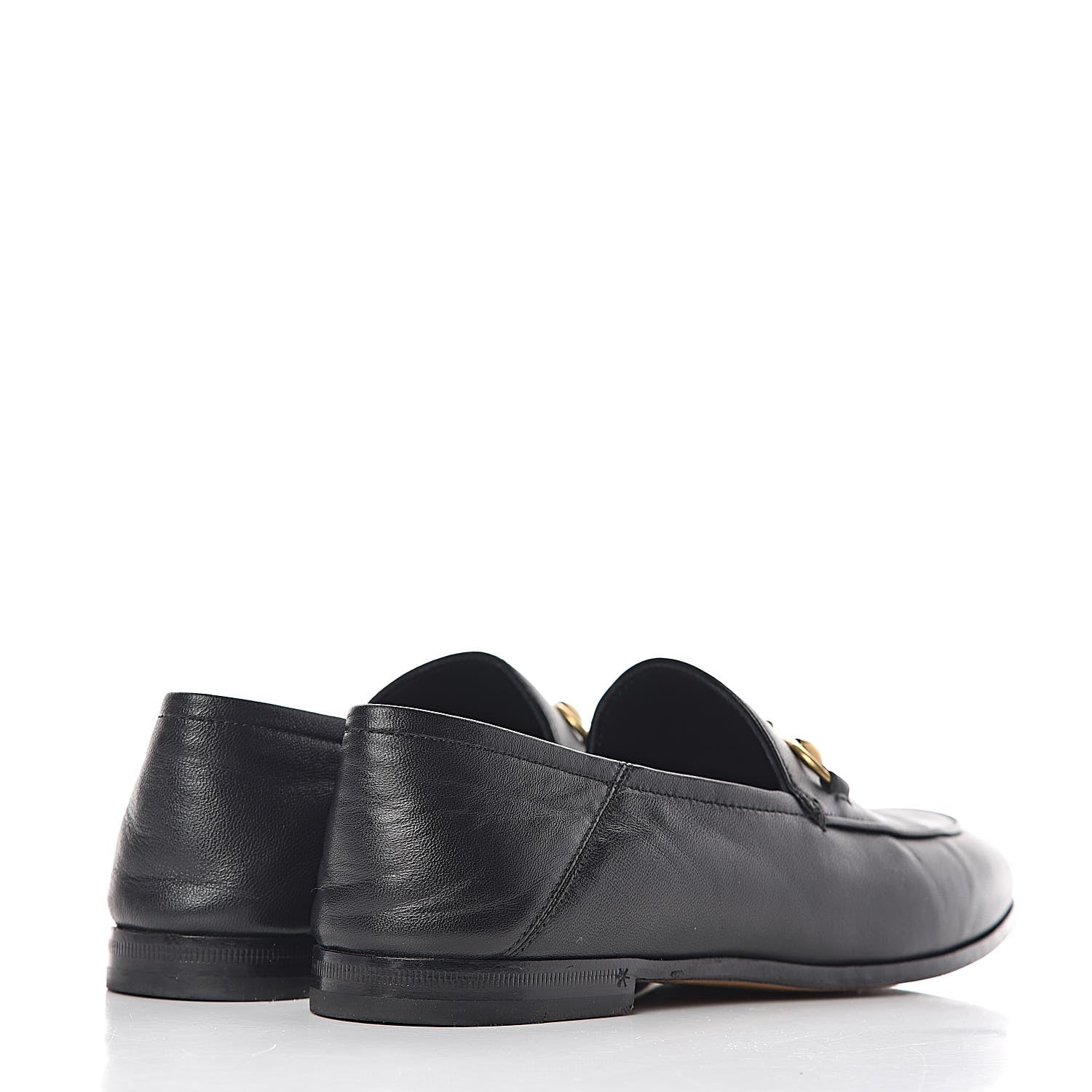 Gucci Lambskin Womens Brixton Horsebit Loafers 37 Black 4 of 16