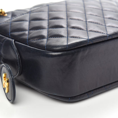 Chanel Lambskin Quilted Camera Case Navy Blue 8 of 13