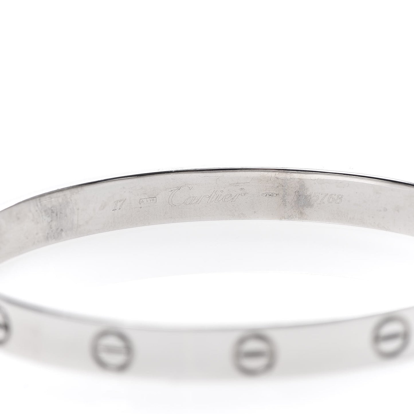 18K White Gold LOVE Bracelet 17