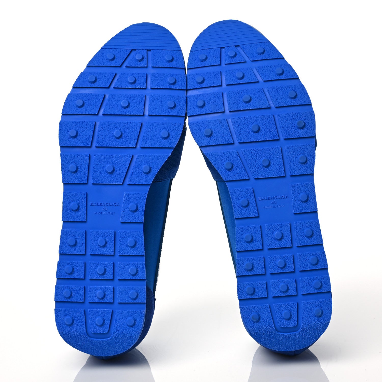 Balenciaga Mesh Calfskin Neoprene Suede Mens Race Runner Sneakers 40 Bleu 5 of 8