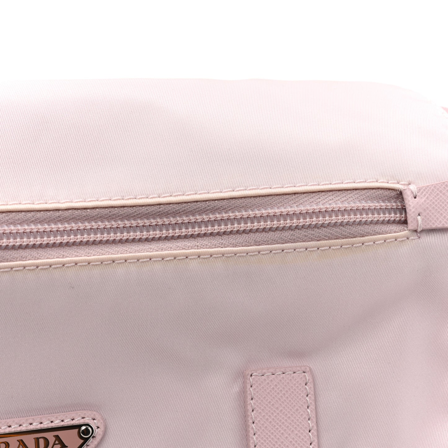 Re-Nylon Vela Saffiano Pocket Double Buckle Messenger Shoulder Bag Alabastro