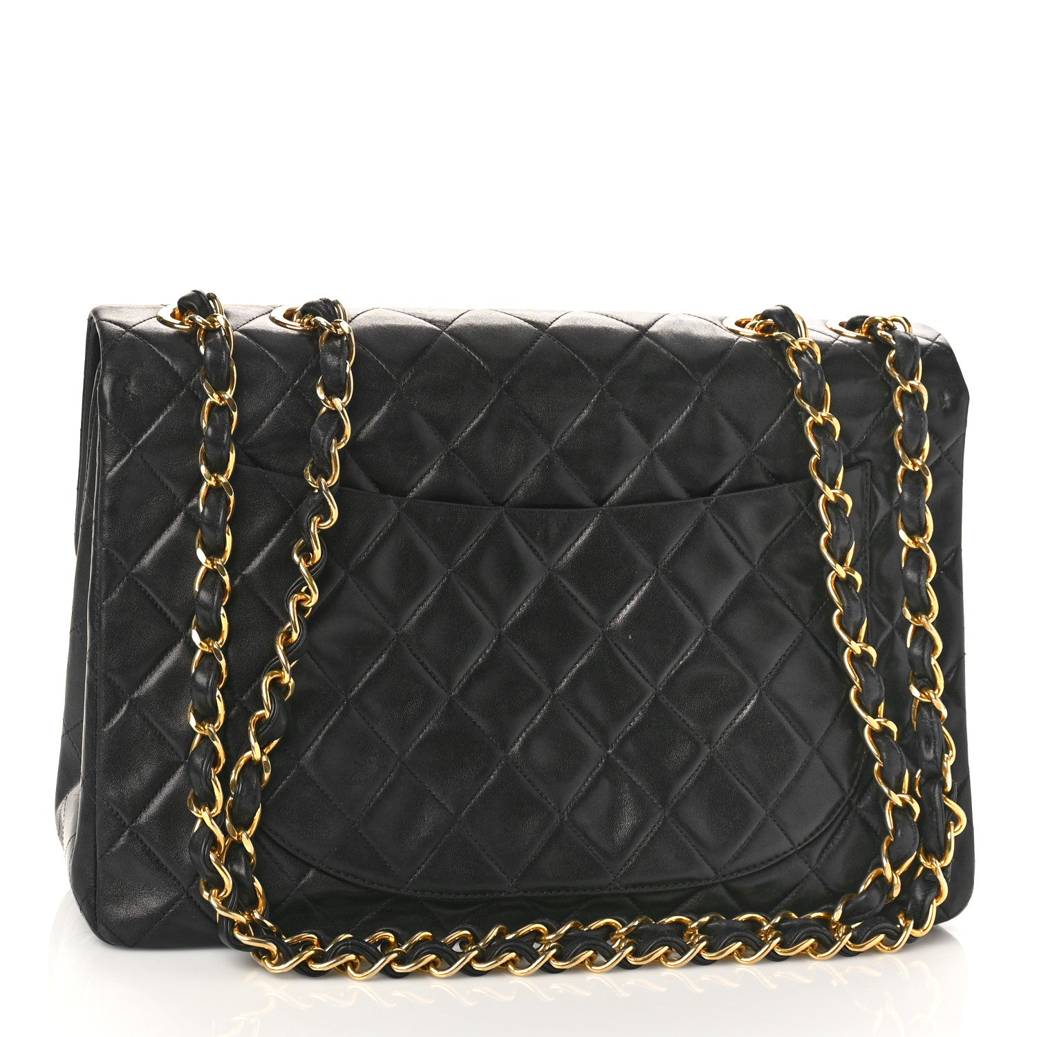 Chanel Lambskin Quilted XL Jumbo Single Flap Black 3 of 14