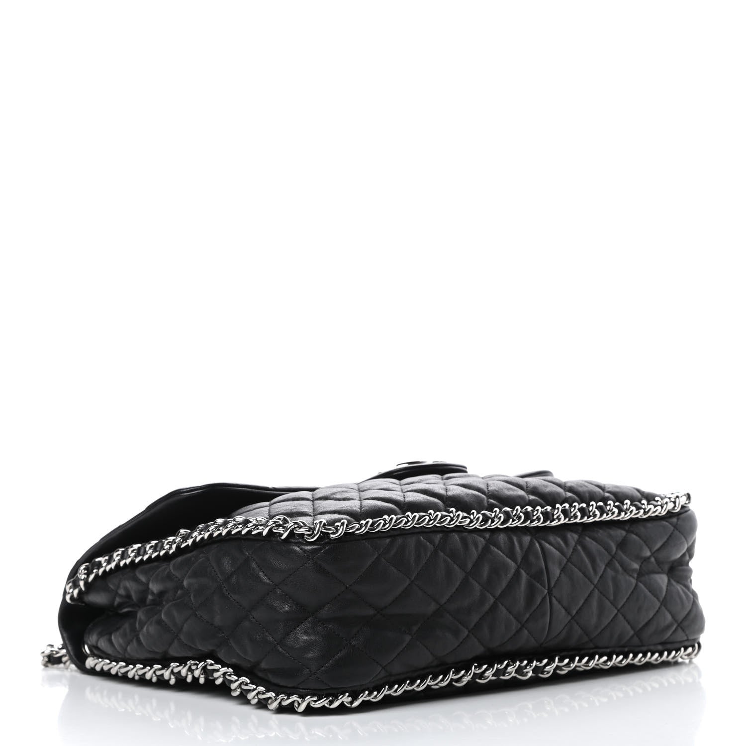 Chanel Washed Lambskin Quilted Maxi Chain Around Flap Black 4 of 11