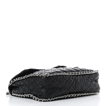 Chanel Washed Lambskin Quilted Maxi Chain Around Flap Black 4 of 11