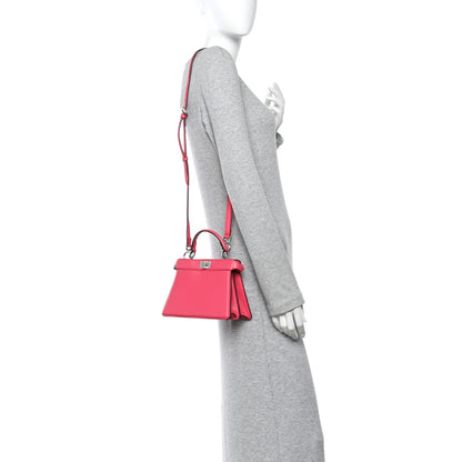 Fendi Shiny Nappa Petite Peekaboo I SEE U Satchel Lampone 3 of 11