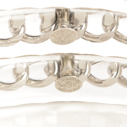 Chanel Translucent Resin Chain CC Bracelet Set of 3 Silver 6 of 7
