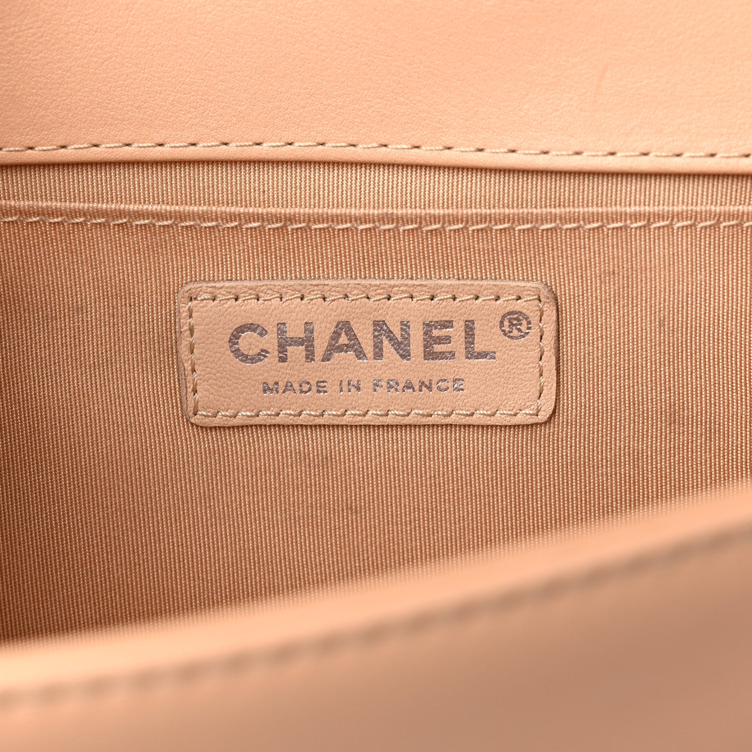 Chanel Calfskin Chevron Quilted Medium Braided Boy Flap Beige 6 of 15