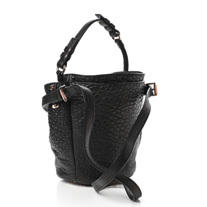 Alexander Wang Pebbled Lambskin Diego Bucket Black Rose Gold Hardware 3 of 9