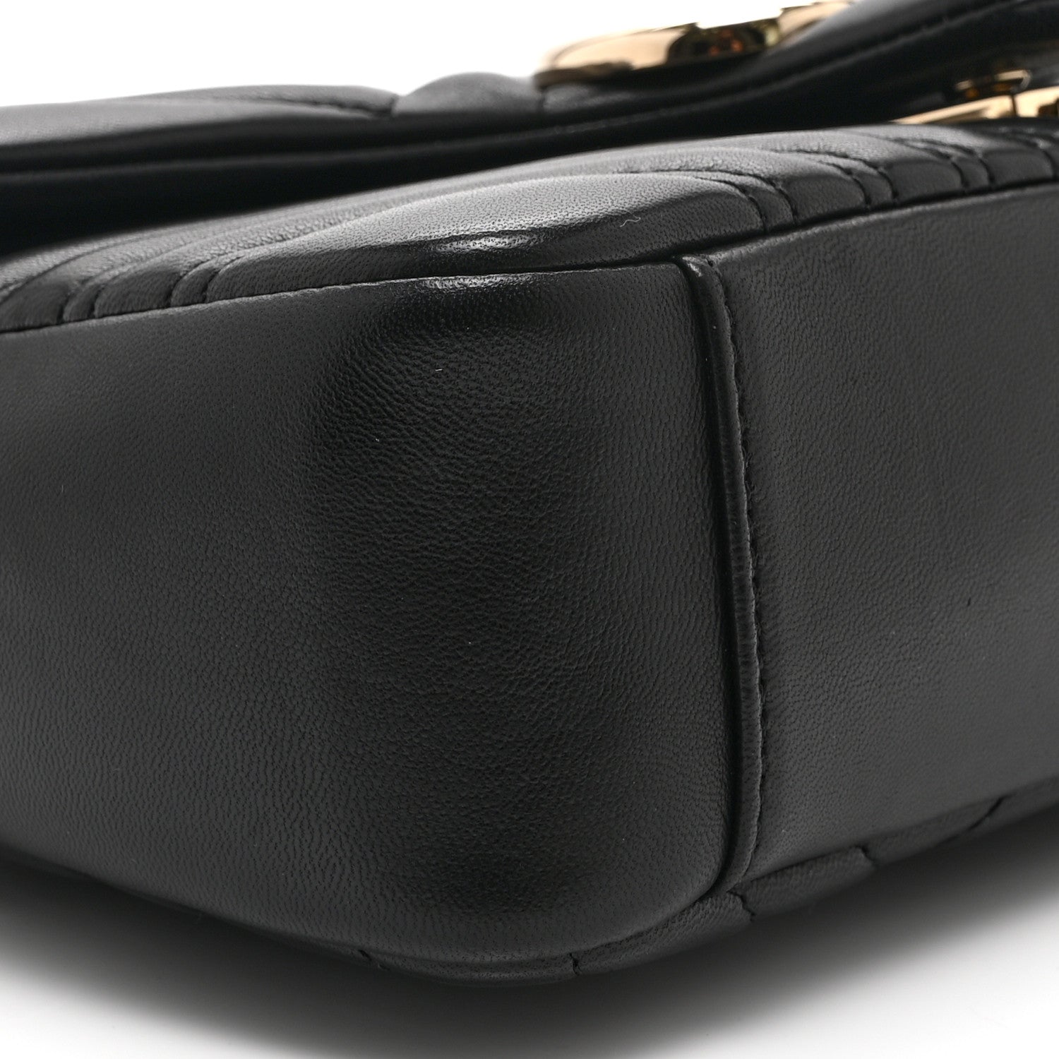 Gucci Lambskin Matelasse Medium GG Marmont Shoulder Bag Black 10 of 11